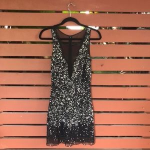 Black Sequined Dress